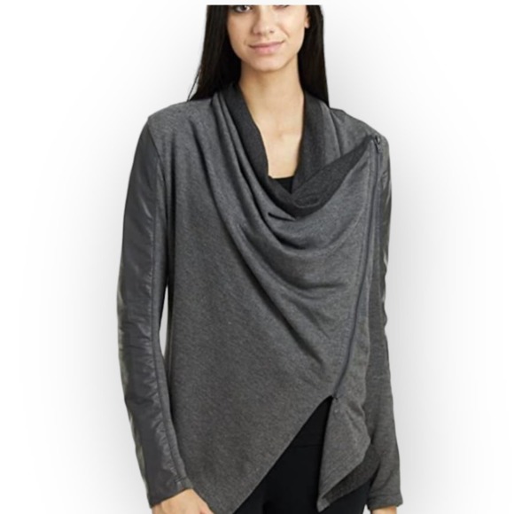 Blank NYC Whatever It Takes Drape Front Jacket Long Sleeve Gray Size S - Picture 3 of 10